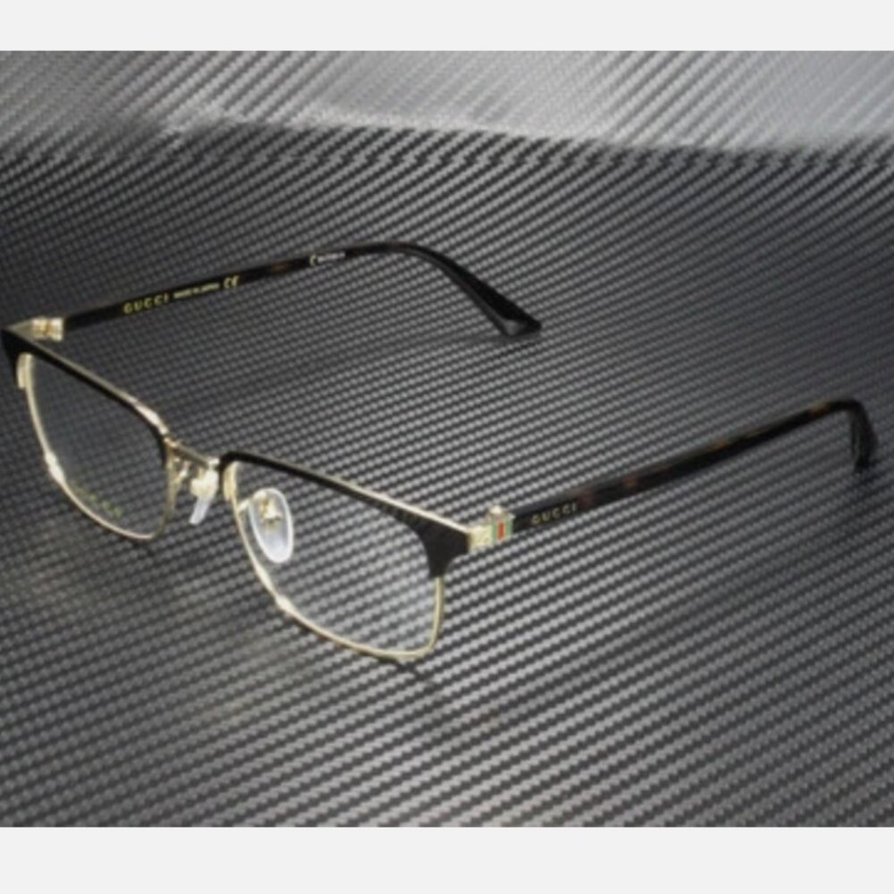 GUCCI Rectangular Square Brown Demo Lens 53 mm Men's Eyeglasses